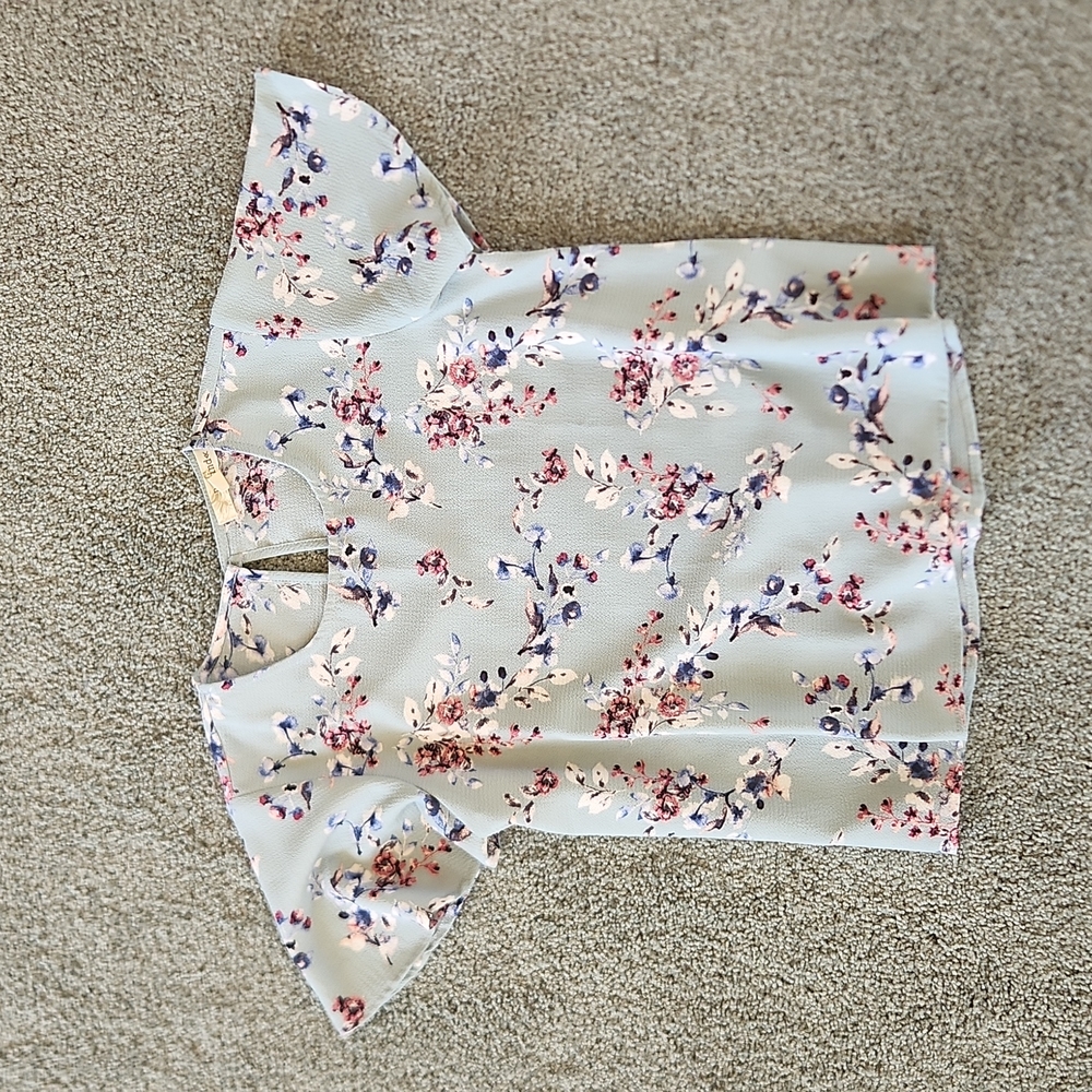 Blue Floral Blouse